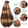 Mettez en surbrillance les cheveux humains brésiliens d'origine 4 Bundles Straight Ombre Color P4 / 27 Tissage de cheveux