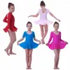 스테이지웨어 여자 발레 댄스 드레스 어린이 체조 레오타드 스커트 어린이 2-10 년 4 콜러 퍼포먼스 의상