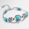 Femmes Turquoise Charm Bracelet Mignon Papillon Chaîne Bracelets pour Cadeau Fête Bijoux De Mode