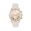 Mooie witte wijzerplaat Ladies Bekijk Retro Geneva Student Watches Womens Quartz Trend polshorloge met lederen band Good Choice251B