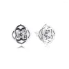 Studörhängen ckk rosenblad för kvinnor pendientes plata 925 sterling silver smycken boucle oreille femme kolczyki