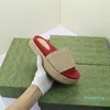 H￶gkvalitativ kvinna tofflor Fashion Sandals Beach Tjock 664 Slipper Platform Alfabet Lady Leather Flat Slides by Shoe02 01