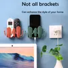 Hooks Creative Cactus Shaped Cell Phone Holder Wall-mounted Remote Control Mobile Hanging Plastic Rack With Hook Charging Base Bracket