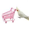 他の鳥の供給ピンクオウムトロリーカートニブルシューティングおもちゃデスクトップ装飾スタンドクライム