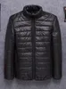 メンズダウン2022ジャケット短い軽量スタンドアップカラーフード付き秋と冬の大規模なサイズ暖かいカジュアル