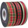 Party Decoration 20Yard 10mm 15mm 25mm 40mm Wide Red & Green Plaid Stripe Ribbon Christmas Decor For Handmade Design DIY Gift Wrapping