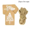 Christmas Decorations 25pcs Merry Tags Gift Wrapping Paper Labels Cards Xmas Tree Hanigng Tag Decoration Year Party DIY Crafts