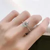 Ringos de cluster Marquise Cut Ring Diamond Real 925 Sterling Silver Party Watering Wand para mulheres Promessa de noiva Jóias