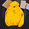 Dames hoodies dames bloem geprinte casual losse herfst Koreaanse stijl lange mouw sweatshirts met capuchon met lange mouwen fleece warme sport pocket pullovers