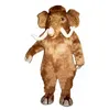 Cheveux longs éléphant mascotte Costume animaux à fourrure vêtements de fête déguisements combinaison extérieure Halloween costumes de parade de noël