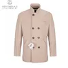 Erkek ceket brunello cucinelli sonbahar ve kış ışık kahve kaşmir uzun kollu rahat palto