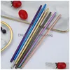 Drinking Straws 6X241Mm Stainless Steel Sts Reusable Colorf Metal St Cleaning Brush For Party Wedding Bar Drop Delivery Home Garden Dhtdt