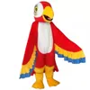 Costume da mascotte dei cartoni animati di pappagallo Abiti da uccelli aquila rossi e blu Anime Abito da passeggio all'aperto Abiti da parata di Natale di Halloween