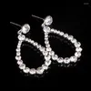 Dangle Boucles D'oreilles Mariée Bijoux Accessoires Cristal Zircon Goutte D'eau De Mariage De Mode En Gros CHH243