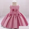 Abiti da ragazza Ragazze 2021 Abbigliamento bambino 1 ° compleanno Abito per bambina Battesimo Fiore principessa Prima cerimonia Festa Vestido 15 Ye Dhoqb