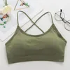 Camisoles & Tanks White Top For Women Sprot Bra Seamless Wireless Sport Women's Underwear Backless Sexy Lingerie Female Inner Wear