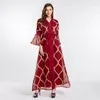 Vêtements ethniques Abaya Dubaï Turquie Islam Musulman Brodé Longue Maille Robe Caftan Pour Femmes Djellaba Robe Longue Femme Musulmane Robe