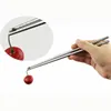 Dropshipping 201 rostfritt stålhoppstick 22 cm koreanska BBQ Chopsticks Kitchen restauurant bar hem servis plattvaror för fest DHL