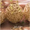 Flores decorativas grinaldas 1 peça 15/10/20/25 cm Wicker Hollow Rattan Ball DIY Party Party Wedding Decor Decor Dhjhs