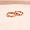 Wedding Rings Korean Fashion Rose Gold Color Stainless Steel For Women Gift Ring With Crystal Woman's Trendy Jewelry