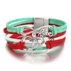 سحر أساور Amorcome Boho Love Heart for Women Girl Red Green Leather Bracele