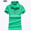 Kobiet Polos Summer Damskie Bawełniane krótkie koszulę polo Casual Lapel Ladies Logo Slim T-Shirt TEE TOP