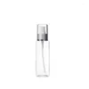 Botellas de almacenamiento 100 ml - 250 ml Hombro plano Vacío Botella de plástico transparente Collar de plata mate con cubierta Bomba de loción Cosmético recargable