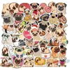 Present wrap 50sts söta hund shar pei klistermärken för gitarr anteckningsböcker bärbara papperspapper mops kawaii klistermärke pack estetiska scrapbooking leveranser