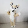 2022 Uzun Furky Dog Wolf Fox Fursuit Maskot Kostümü Yetişkin Anime Karakter Elbisesi Cadılar Bayramı Noel Geçit Töreni Kürkgeliş