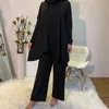 Vêtements ethniques musulman deux pièces ensembles hauts et pantalons femmes turquie Abaya robes Ramadan marocain caftan islamique robe survêtement