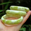 Bangle Real Jades Bangles Women Fine Jewelry Accessories Genuine Natural Lantian Jade Stone Lucky Amulet Bracelets Ladies Gifts