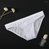 Underpants Men's Sexy Low Waist Ice Silk Translucent Bikini Skinny Breathable Briefs For The Data.