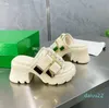 2022 new fashion Slipper Luxury Women Sandals Designer Heels Slides Sliding Thick Sole Green Famous Brand Pantoufle