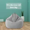 Chair Covers Solid Color Lazy Sofa Cover With Handle Modern No Filler Bean Bag Furniture Protector For Indoor Outdoor 11 Colors