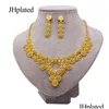 Oorbellen ketting Dubai Gold vergulde sieraden set Ollares Wedding Bridal Gifts African Party Round sieraden sets voor vrouwen drop deli dh7fx