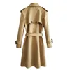 Femmes Trench Coats Mode Coupe-Vent Femmes Printemps Automne Haute Qualité Double Boutonnage Long Rouge Manteau Femme Lâche Pardessus Top G014