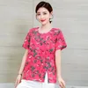 Camicette da donna 2022 Vintage a pois stampate da donna Top Casual Summer Elegant Bohemian O-Collo Donna Tshirt