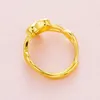 Обручальные кольца Дубай 24K Золотые ювелирные украшения форма сердца для женщин Открытие кольца мужчин и модных аксессуаров