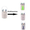 Personnalisé Pâques Lapin Sac Festif Sublimation Lapin Panier Longue Oreille Décor Bonbons Jouet Seau En Plein Air Portable Pique-Nique Sac À Main bb1223