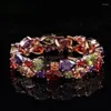 Link armbanden luxe multicolor kubieke zirconia armbanden voor vrouwen mode romantische kristallen ketting bruiloft sieraden geschenken