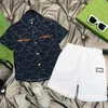 Baby kinderkleding ontwerper jongens geruite shirt sets meisjes geruite jurk met capuchon mode kleding past kinderen zomerpak met korte mouwen