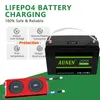 AUNEN 12V 100AH Lifepo4 Battery Pack 1280Wh Built-in BMS Lithium Ion Batteries Pack For RV Boat Golf-Cart EU US AX Exemption