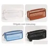 Pencil Bags Mesh Pen Bag Zipper Mtifunctional Makeup Pouch Purse Travel Accessories Drop Delivery Office School Business Industrial Dhfcu