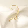 ArtiLady – boucles d'oreilles à dos, Branches, manchette d'oreille, bois, anneaux plaqués or pour femmes, Clip sur boucles d'oreilles, bijoux de luxe, à la mode