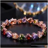 Chaîne Lien Bracelets Bettyue Colorf Cristal Pour Les Femmes Cubique Zircon Goutte D'eau Forme Chaînes Chanceux Bijoux Bracelet Ornement Dans La Fête Dro Dhvxj