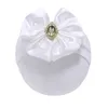 Grand ruban de nœuds de cheveux en satin avec large bandeau en nylon filles enfants perle strass bandeau Turban enfant fille tête accessoires M4263