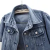 Kvinnans jackor 2022 Summer Vintage Denim Jacka Kvinnor Korta kläder Fashion Single-Breasted Solid Jeans Coat Loose Outerwear G2129