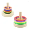 Autres fournitures d'oiseaux Perrot Plate-forme en bois Plastics Rings Intelligence Training m￢cher Puzzle Toy Pet Supply