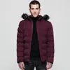 Veste rembourrée pour hommes pour hommes collier de fourrure de mode détachable section courte britannique plus mollet à capuche