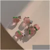 Haarclips Bronrettes Super zoete roze haarspeld serie meisje boog perzik camellia bloem hart rand clip ornament hoofdtooi druppel dhagr